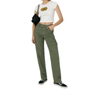 Reformation Bailey High Rise Utility Pants Army Green Size 27 Cargo Style